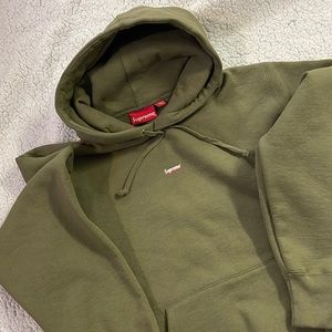 Green supreme hoodie small logo men small